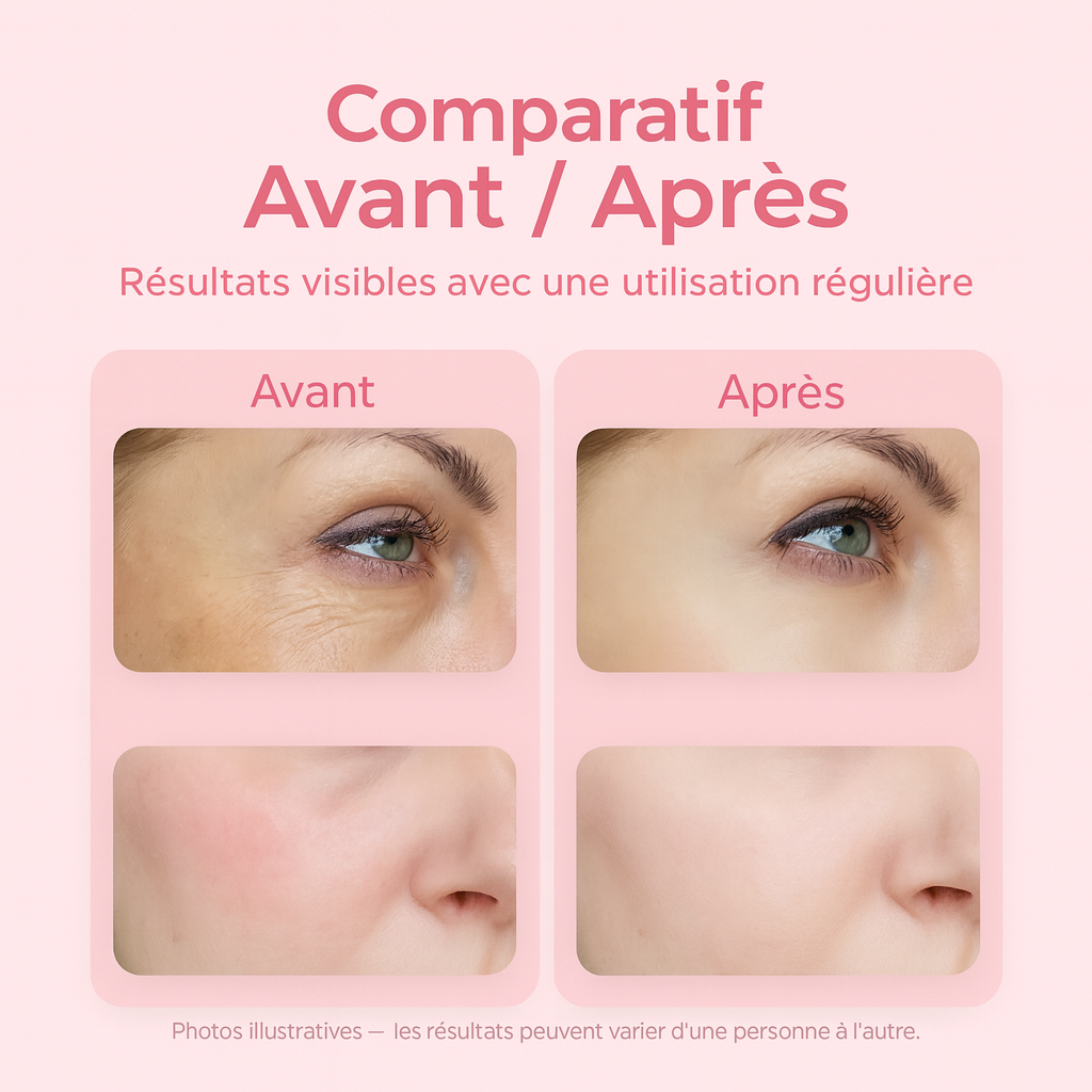 Appareil de Massage Visage & Yeux 4 en 1 – LED Rouge, Chaleur 45°C, EMS Lift & Vibration – Anti-Rides et Raffermissant