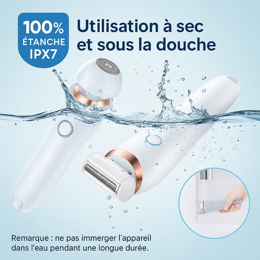 Rasoir Électrique Femme 2 en 1 – Tondeuse Bikini & Visage | Épilation Douce Corps & Aisselles Étanche IPX7