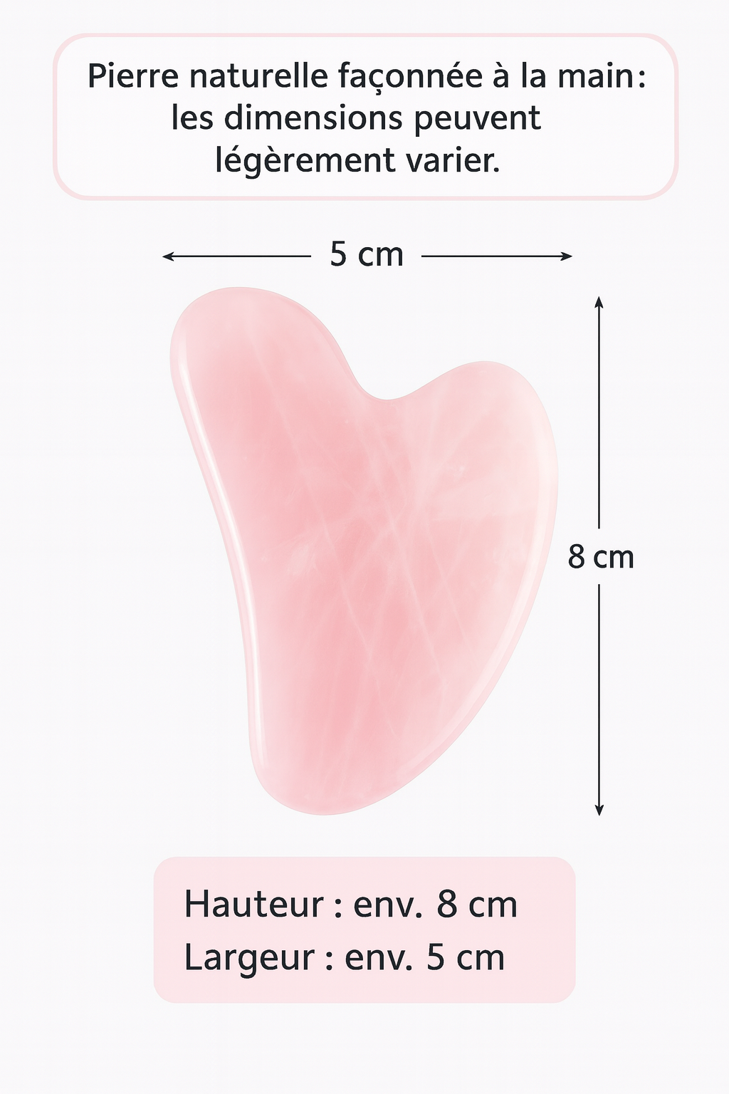 Gua Sha Visage en Quartz Rose Naturel – Massage Lifting, Anti-Âge & Drainage Lymphatique
