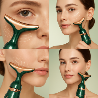 BELLEA Appareil Lifting Visage & Cou 3-en-1 | EMS Massage Yeux