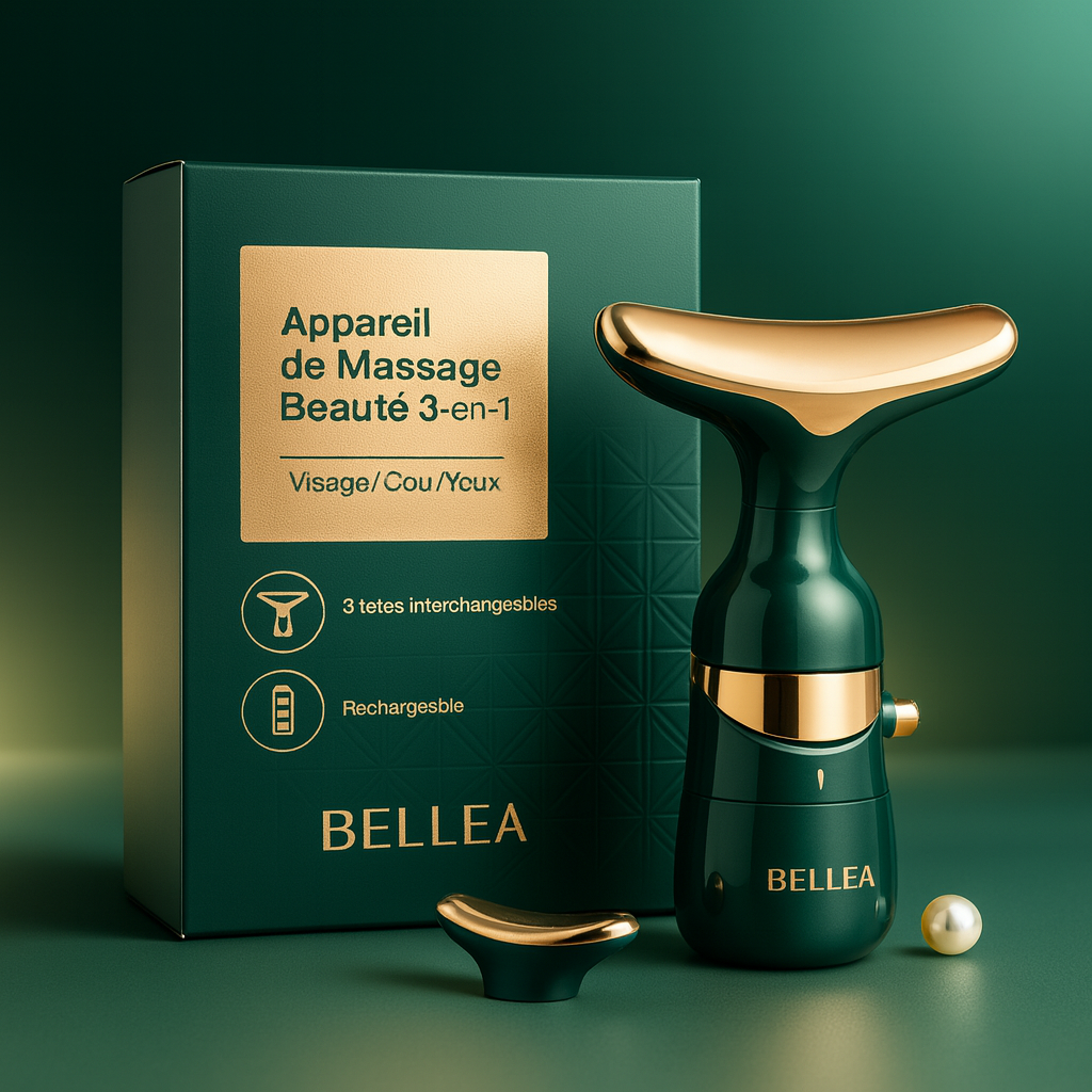 BELLEA Appareil Lifting Visage & Cou 3-en-1 | EMS Massage Yeux