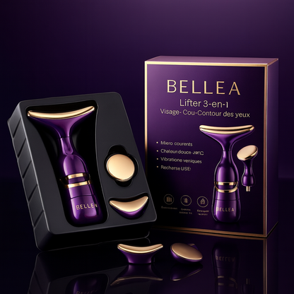 BELLEA Appareil Lifting Visage & Cou 3-en-1 | EMS Massage Yeux