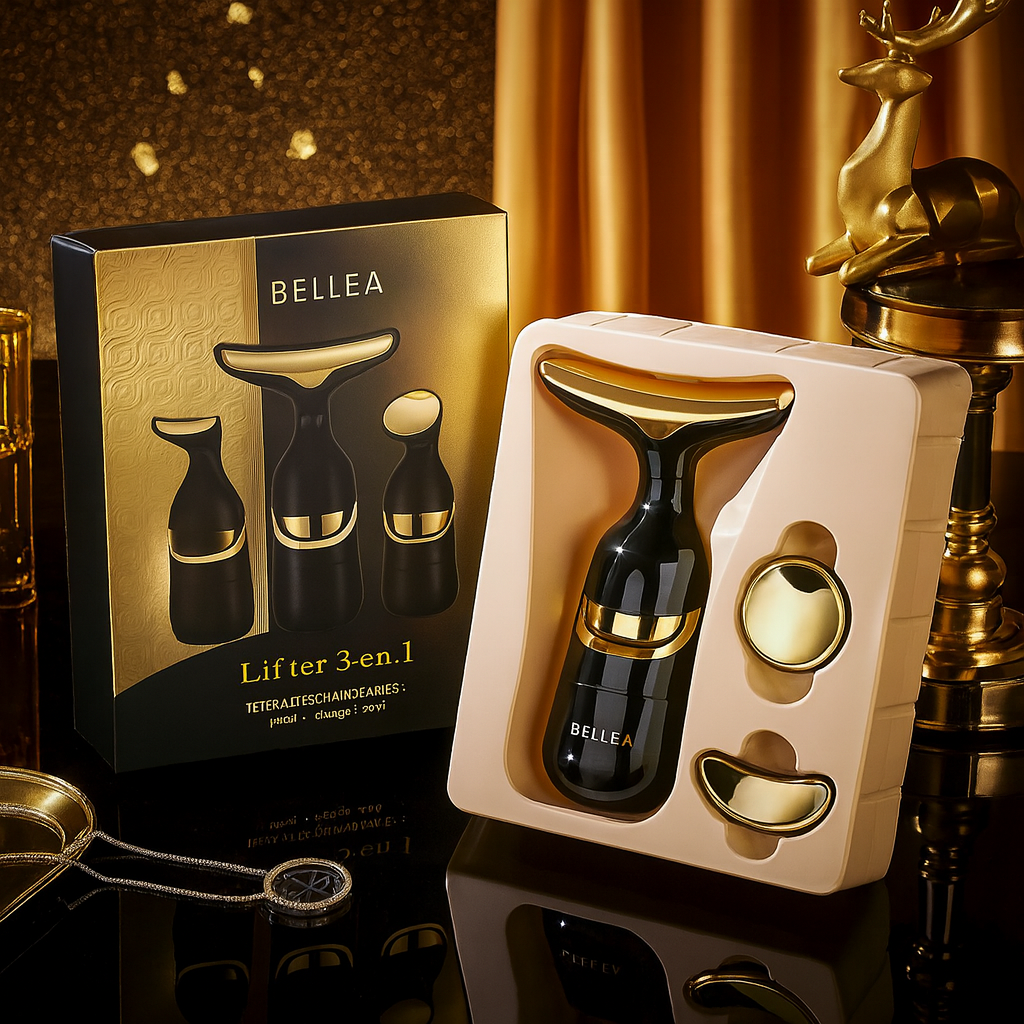 BELLEA Appareil Lifting Visage & Cou 3-en-1 | EMS Massage Yeux