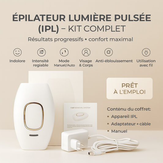 Épilateur IPL à Lumière Pulsée – Appareil d’Épilation Laser Maison | Élimination Durable des Poils Corps & Visage