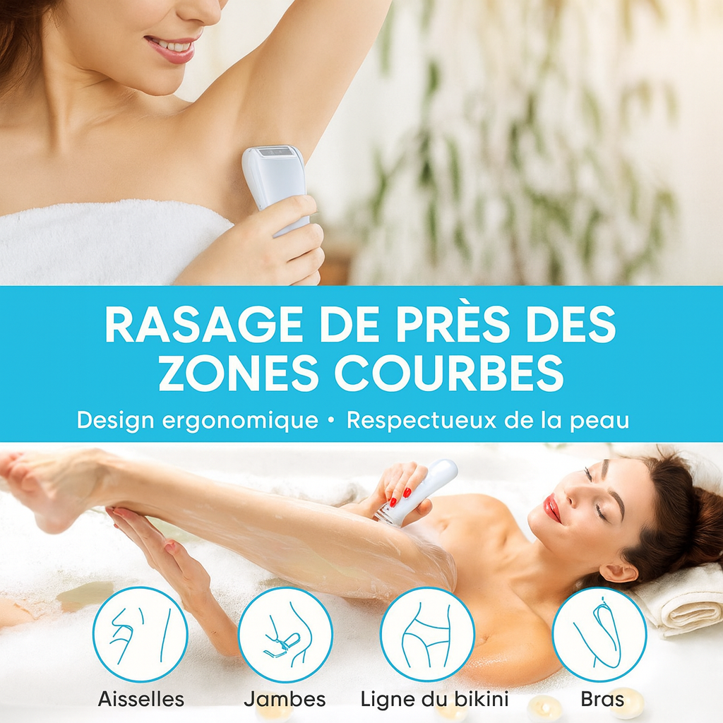 Rasoir Électrique Femme 2 en 1 – Tondeuse Bikini & Visage | Épilation Douce Corps & Aisselles Étanche IPX7