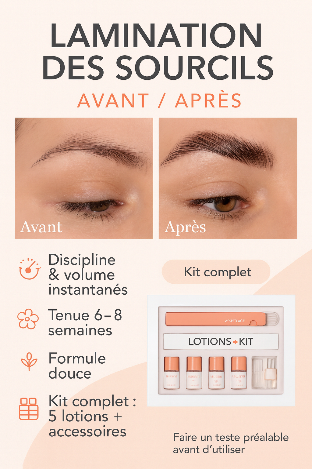 Kit Professionnel Lamination & Lifting des Sourcils – Effet Naturel et Tenue Longue Durée
