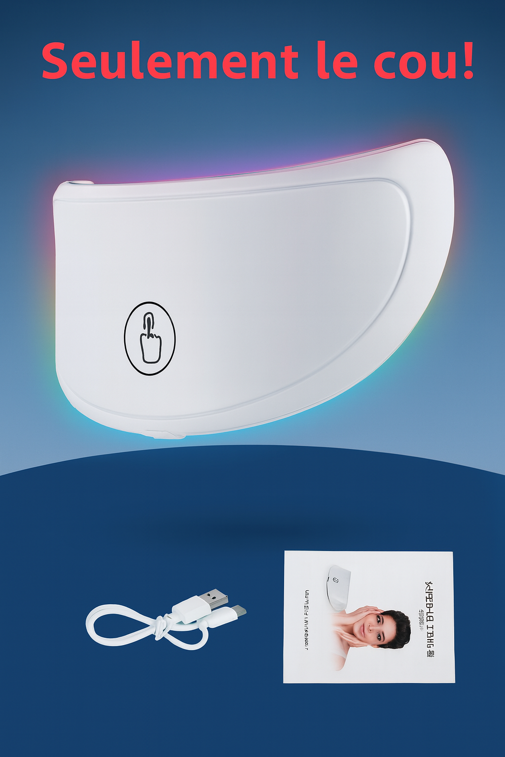 Masque LED 7 Couleurs Sans Fil – Photothérapie Visage & Cou pour Anti-Âge, Éclat et Raffermissement de la Peau