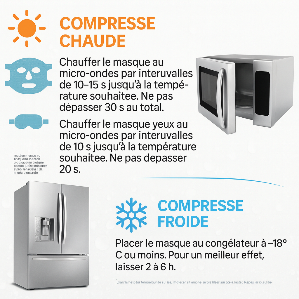 Masque Gel Chaud/Froid pour Visage et Yeux – Décongestion, Anti-Poches, Relaxation & Soin SPA à Domicile