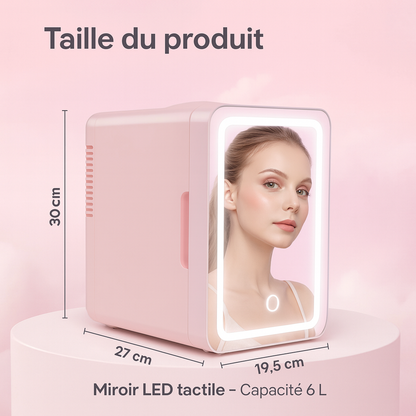 Mini Frigo Skincare 6L avec Miroir LED – Conservez vos Soins et Maquillages au Frais