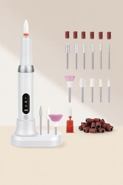 Ponceuse Électrique à Ongles Professionnelle – Polissage, Limage et Retrait de Peaux Mortes avec Embouts Multiples
