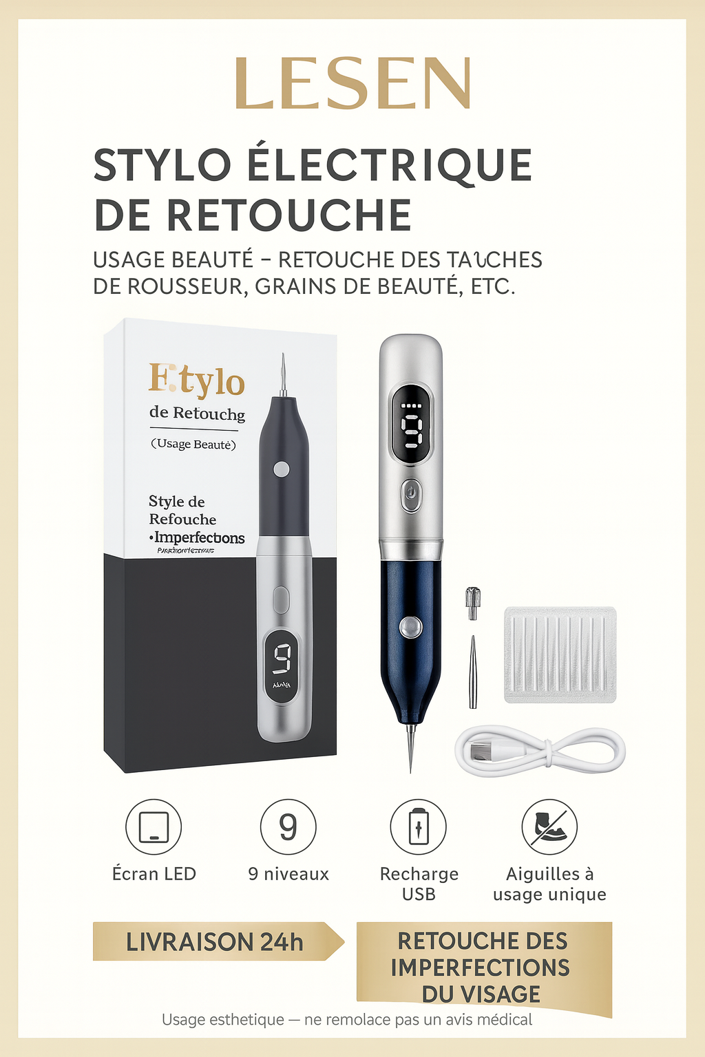 Plasma Pen Fibroblast – Stylo Plasma Anti-Âge & Épiderme Lifting Visage Maison