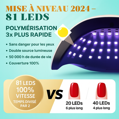Lampe UV LED 380W Professionnelle – Séchage Rapide Vernis et Gel, Manucure & Pédicure à Domicile ou en Salon