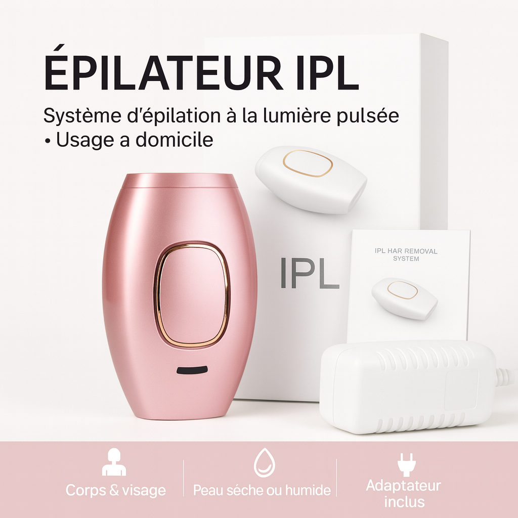 Épilateur IPL à Lumière Pulsée – Appareil d’Épilation Laser Maison | Élimination Durable des Poils Corps & Visage