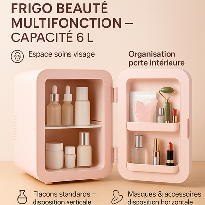 Mini Frigo Skincare 6L avec Miroir LED – Conservez vos Soins et Maquillages au Frais
